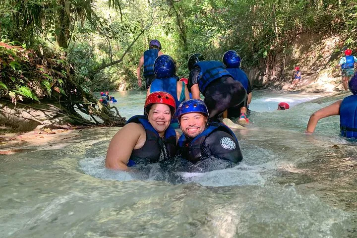 Group at waterfall
